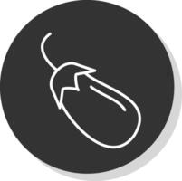 Brinjal Line Shadow Circle Icon Design vector