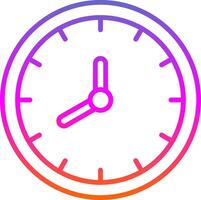 reloj línea degradado icono diseño vector