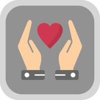 Hands Holding Heart Flat round corner Icon Design vector