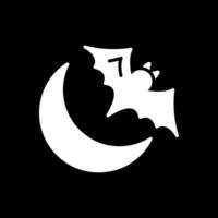 Halloween Moon Glyph Inverted Icon Design vector