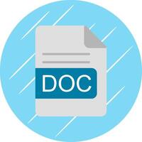 DOC File Format Flat Circle Icon Design vector