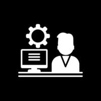 Admin Work Glyph Inverted Icon Design vector