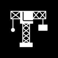 Crane Glyph Inverted Icon Design vector