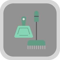 Broom Flat round corner Icon Design vector