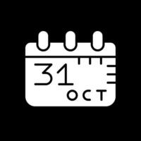 October 31st Glyph Inverted Icon Design vector