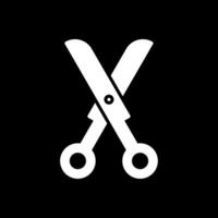 Scissors Glyph Inverted Icon Design vector