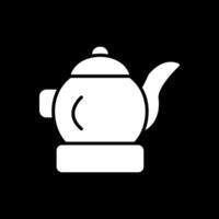 Tea Pot Glyph Inverted Icon Design vector