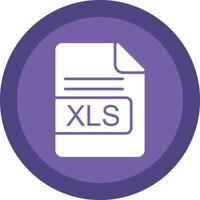 xls archivo formato línea sombra circulo icono diseño vector