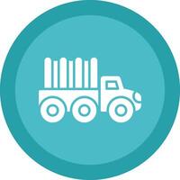 Truck Line Shadow Circle Icon Design vector