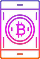 Bitcoin Pay Line Gradient Icon Design vector