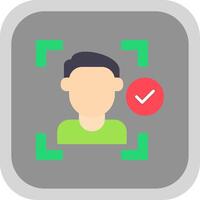 Face Detection Flat round corner Icon Design vector