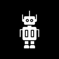 Robot Glyph Inverted Icon Design vector