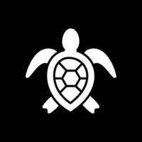 mar Tortuga glifo invertido icono diseño vector