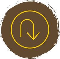 U Turn Line Circle Sticker Icon vector