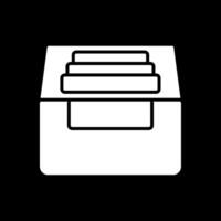 Archive Glyph Inverted Icon Design vector