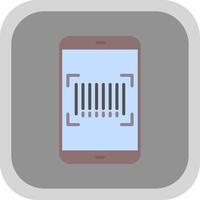 Barcode Scan Flat round corner Icon Design vector