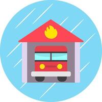 Fire Station Flat Circle Icon Design vector