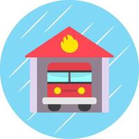 fuego estación plano circulo icono diseño vector