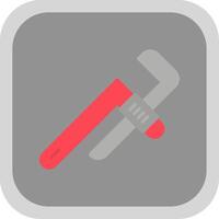 Pipe Wrench Flat round corner Icon Design vector