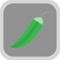 Okra Flat round corner Icon Design vector