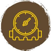 Pressure Gauge Line Circle Sticker Icon vector