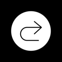 U Turn Glyph Inverted Icon Design vector