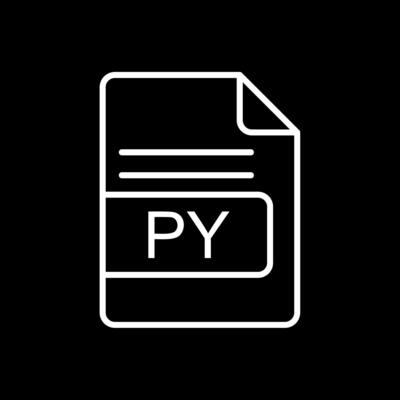 PY File Format Line Inverted Icon Design