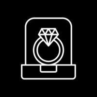 Diamond Ring Line Inverted Icon Design vector