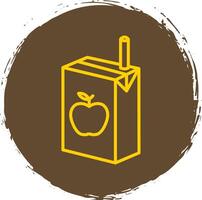 jugo caja línea circulo pegatina icono vector