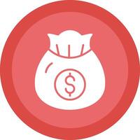 Money Bag Glyph Due Circle Icon Design vector