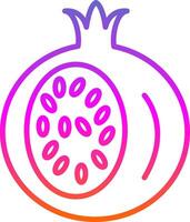 Pomegranate Line Gradient Icon Design vector