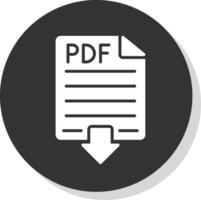 pdf glifo sombra circulo icono diseño vector