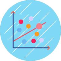 Scatter Graph Flat Circle Icon Design vector