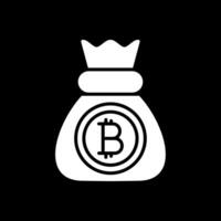 Bitcoin Glyph Inverted Icon Design vector