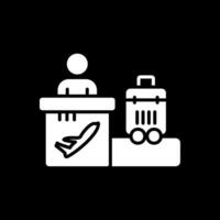 Airport Glyph Inverted Icon Design vector