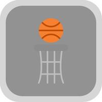 baloncesto plano redondo esquina icono diseño vector
