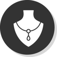 Necklace Glyph Shadow Circle Icon Design vector