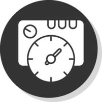 Thermostat Glyph Shadow Circle Icon Design vector