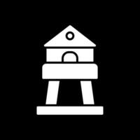 Tower Glyph Inverted Icon Design vector