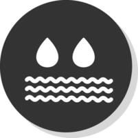 Water Glyph Shadow Circle Icon Design vector