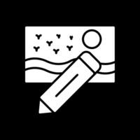 Editing Glyph Inverted Icon Design vector