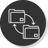 Folder Management Line Shadow Circle Icon Design vector