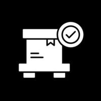 Parcel Glyph Inverted Icon Design vector