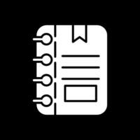Note Glyph Inverted Icon Design vector