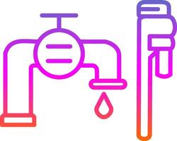 Plumbing installation Line Gradient Icon Design vector