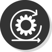 Scrum Glyph Shadow Circle Icon Design vector