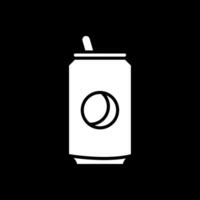 Soda Can Glyph Inverted Icon Design vector