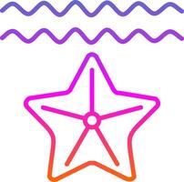 Starfish Line Gradient Icon Design vector