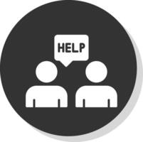 Ask For Help Glyph Shadow Circle Icon Design vector