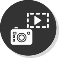 Camera Glyph Shadow Circle Icon Design vector